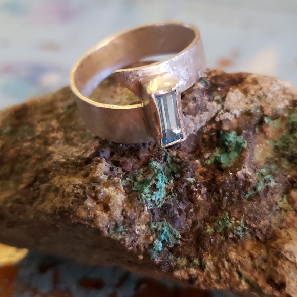 AQUAMARINE Zigzag Lightning Bolt Handmade S - Picture 5 of 10